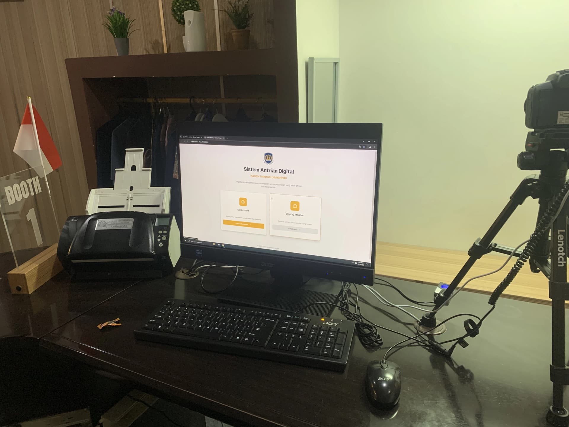 Two employees working with computers